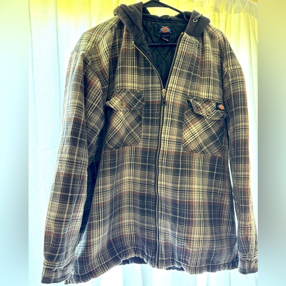 Men’s Dickies Quilted Hoodie Zip Up Jacket Size XL